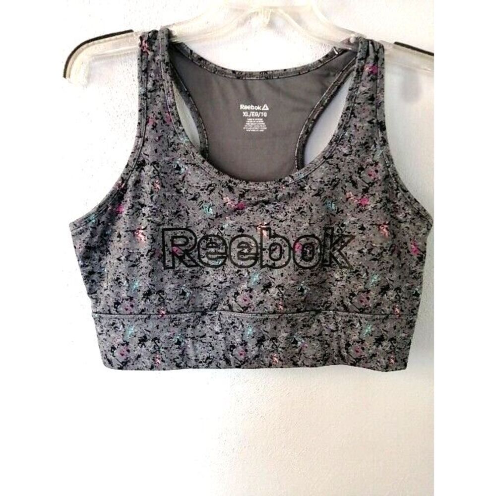 Reebok Sports Bra Womens Multicolor‎ Floral XL Wireless Pullover Comfort Stretch